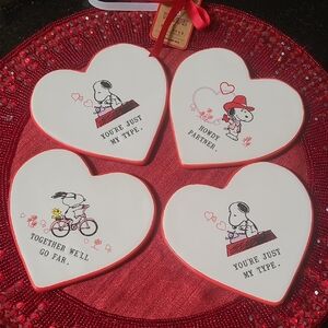 ♥️Rae Dunn Peanuts Heart Coasters
